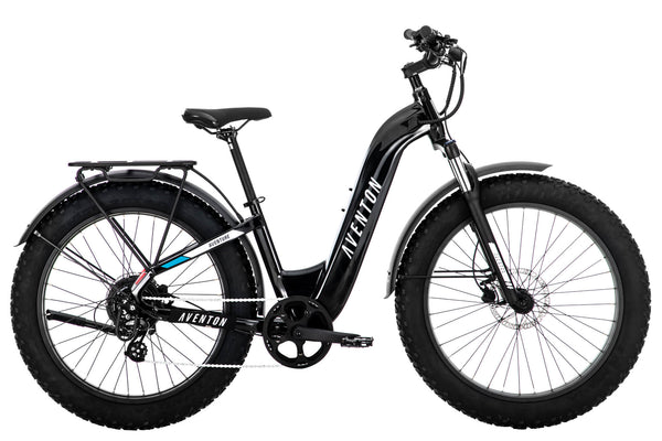 2023 Aventon Aventure 2 Fat Bike Step-Through Ebike Midnight Black